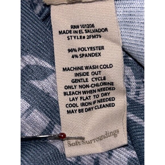 Soft Surroundings Sz MEDIUM Valerie Tunic Scoop Neck Dusty Blue Floral EUC - Picture 10 of 11